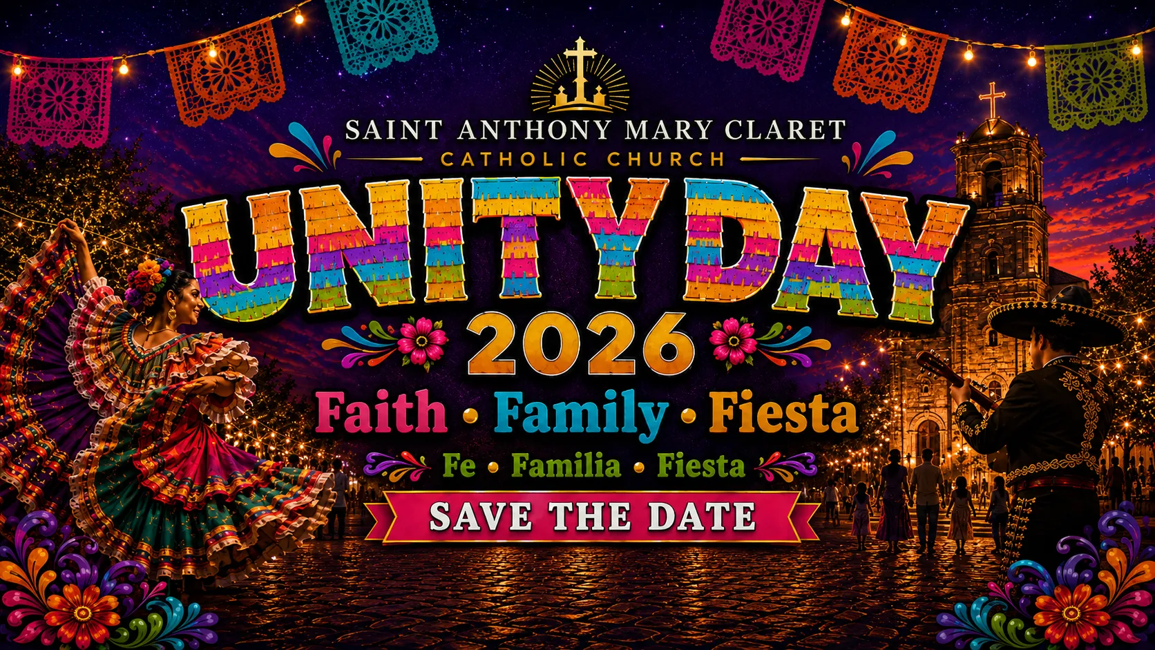Unity Day 2026 fiesta celebration at Saint Anthony Mary Claret Catholic Church